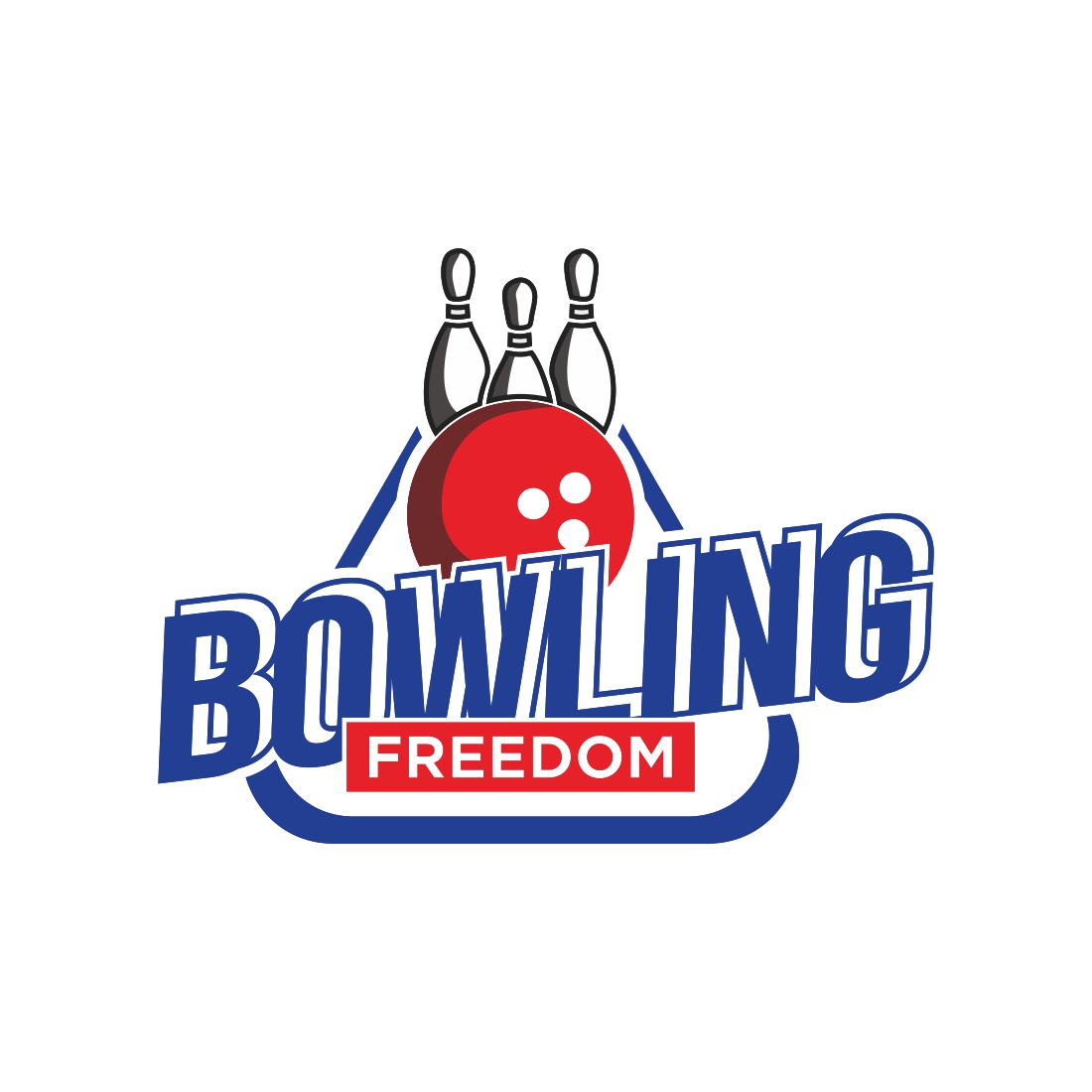 Bowling logo sport, bowling vector illustration preview image.
