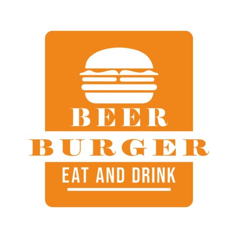 burger logo design vector template, flat modern minimal design illustration cover image.