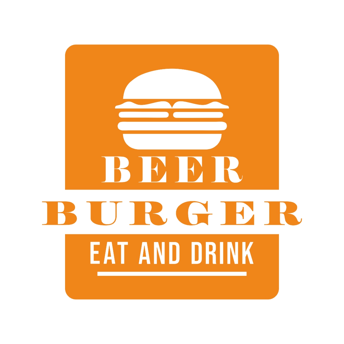 burger logo design vector template, flat modern minimal design illustration preview image.