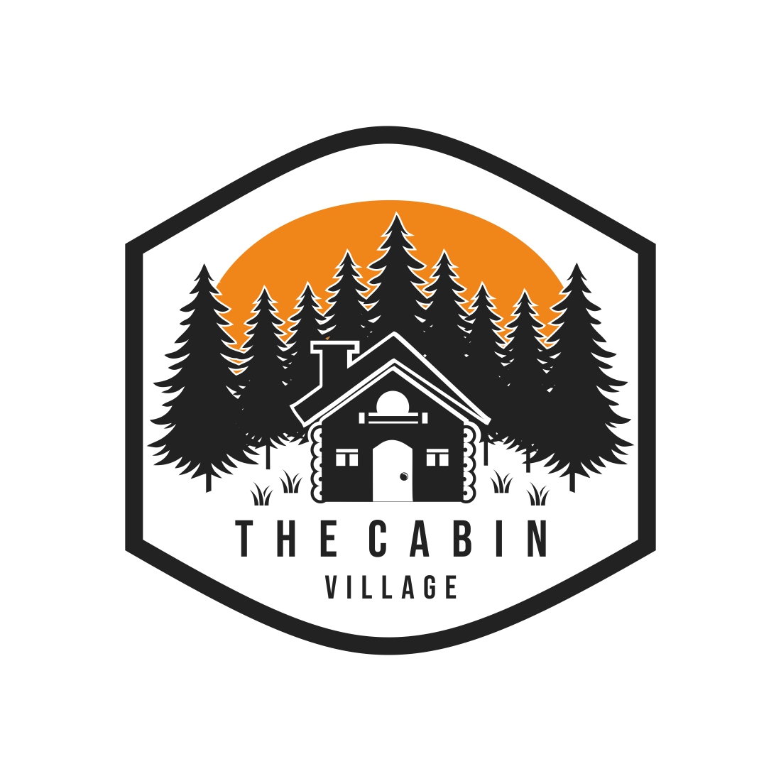 Cabin village logo vector lodge house illustration cover image.