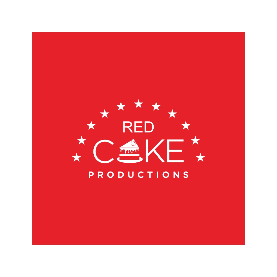 Silhouette cake template logo design vector with red nuances preview image.