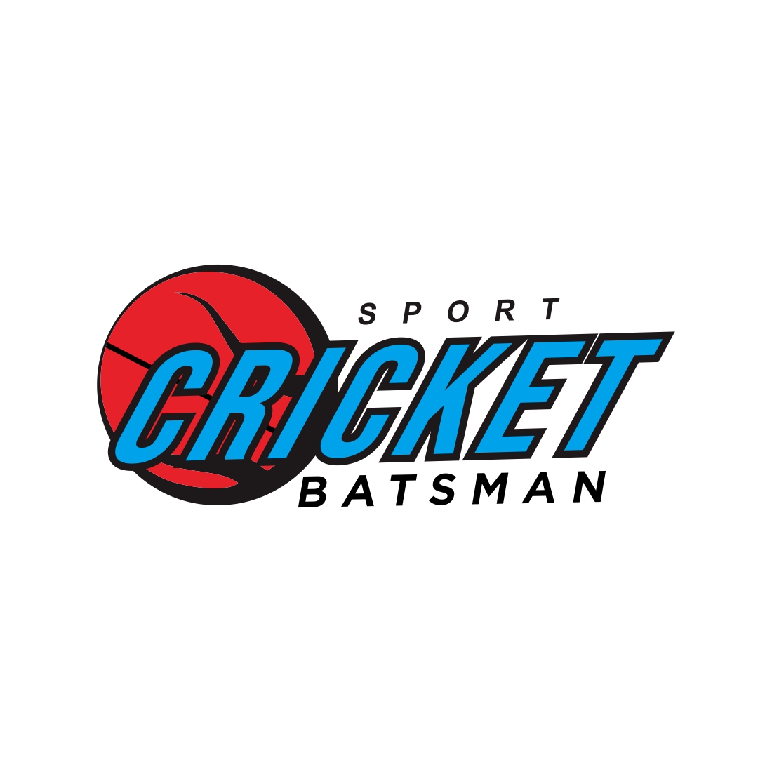 Cricket sport logo design vector illustration preview image.