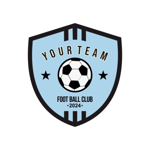vector soccer logo or football club sign badge football logo with shiel cover image.