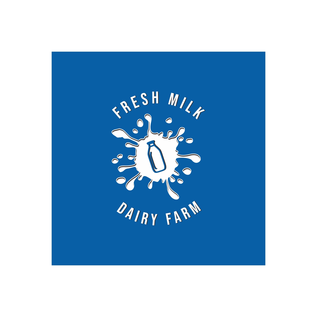 Blue and white milk symbol, icon or logo for dairy products, food design preview image.