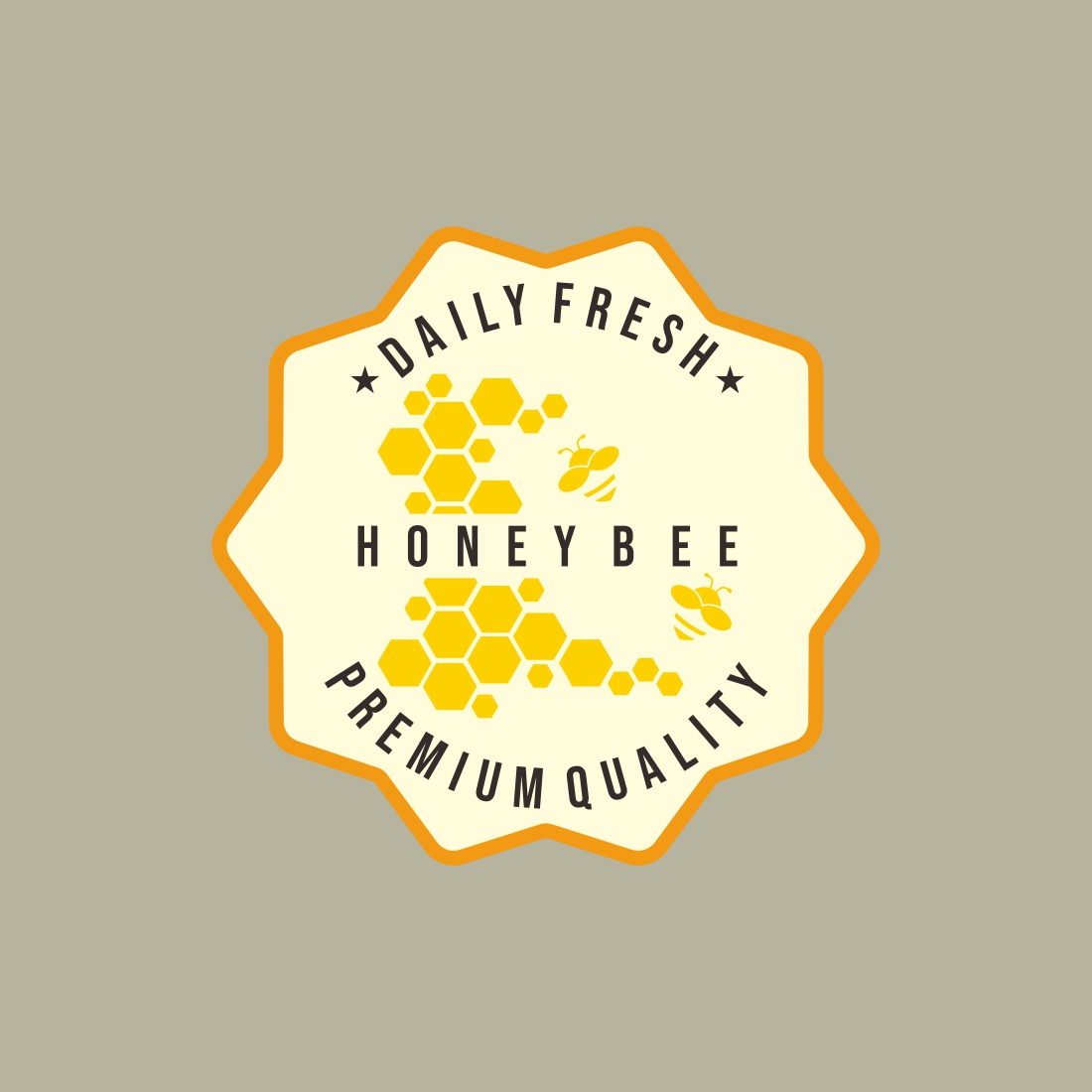 Honey background with honeycomb and bees Vector illustration preview image.