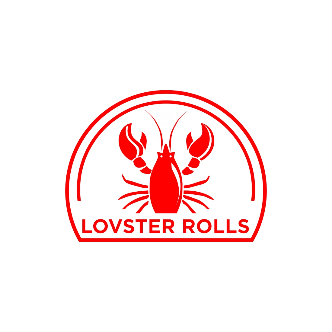lobster roll logo complete with red lobster illustration preview image.