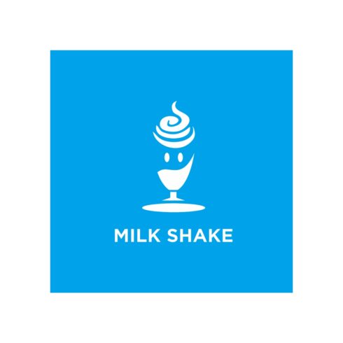 Milkshake vector illustration with glass and blue white shades cover image.