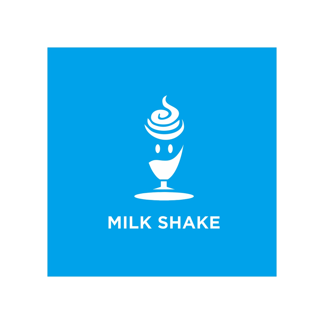 Milkshake vector illustration with glass and blue white shades preview image.