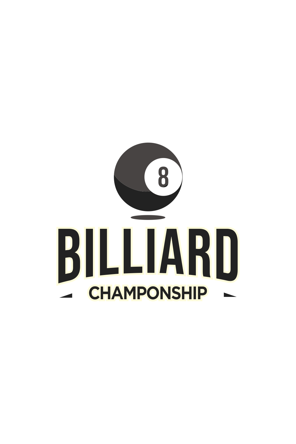 Billiards logo, Sports label for billiards room, Billiards logo template pinterest preview image.