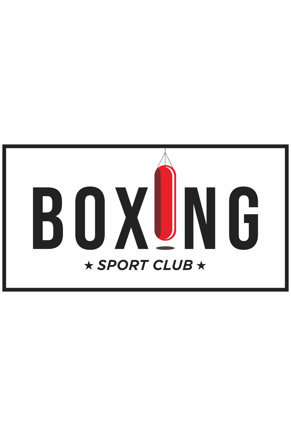 Vector logo template Boxing Club pinterest preview image.