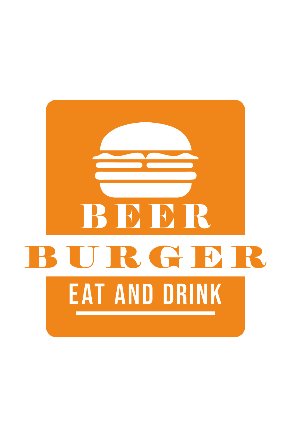burger logo design vector template, flat modern minimal design illustration pinterest preview image.
