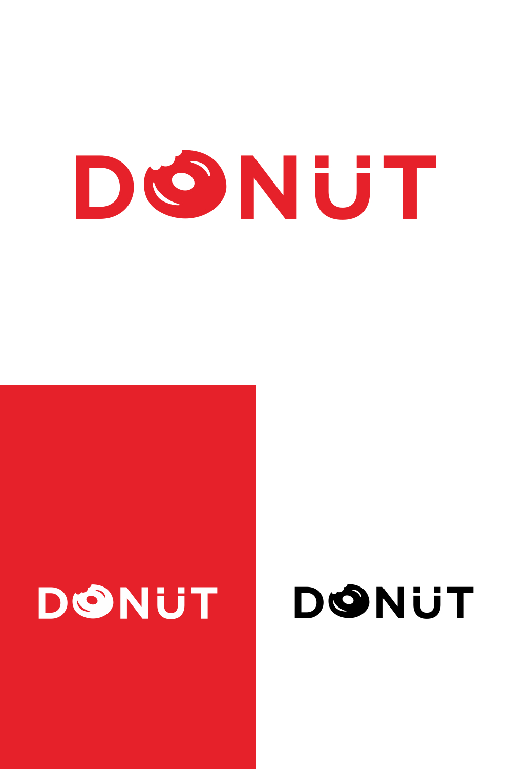 Donut vector logo Sweet food logo, can be used for bakery product logos, trademarks, or food business logos pinterest preview image.