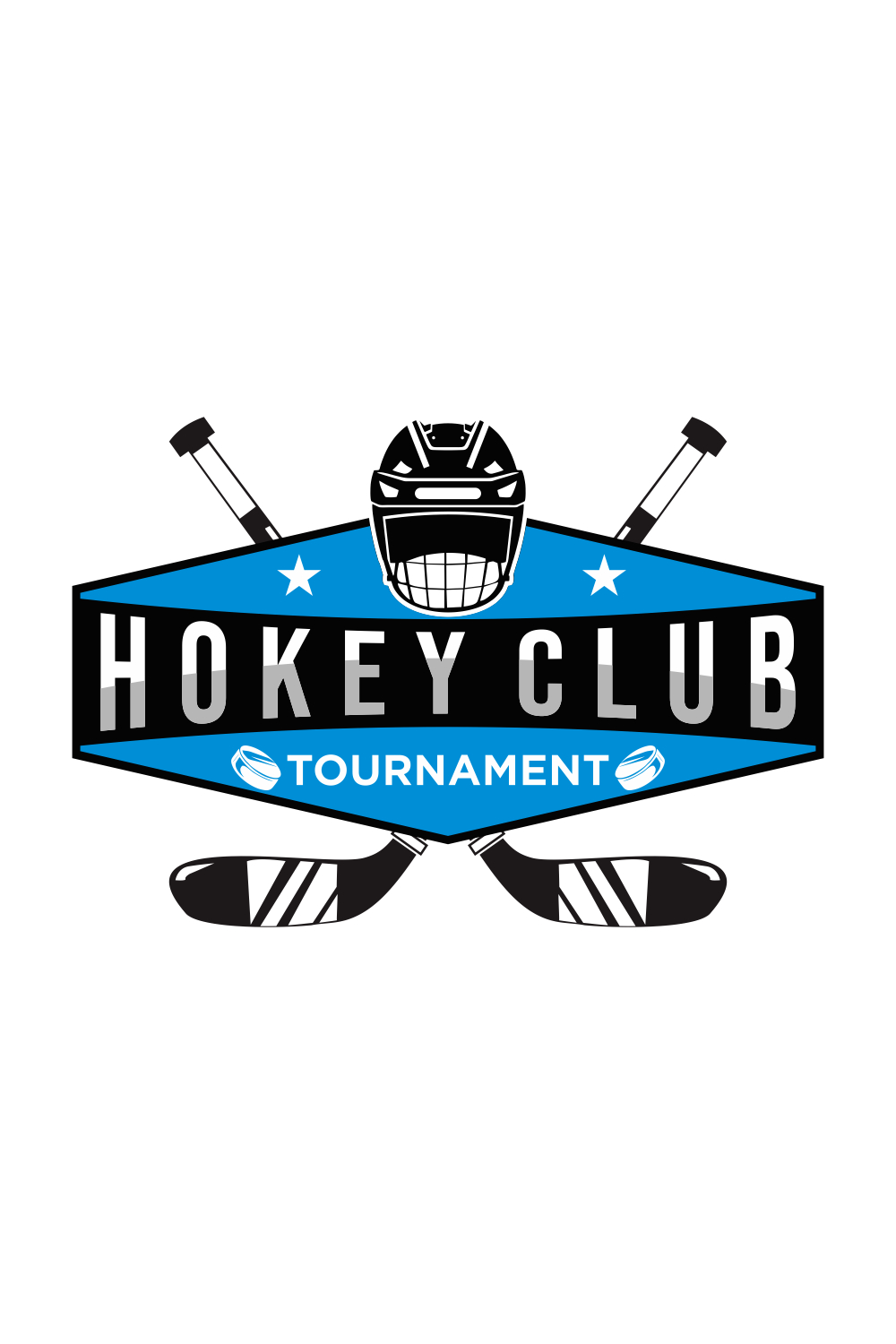 Hockey tournament sport logo template Modern vector illustration Badge design pinterest preview image.