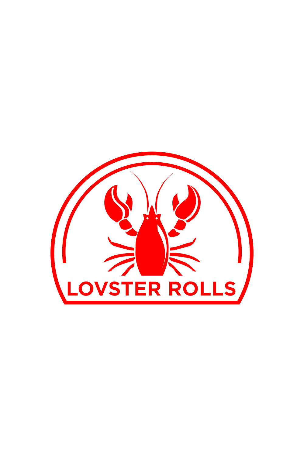 lobster roll logo complete with red lobster illustration pinterest preview image.