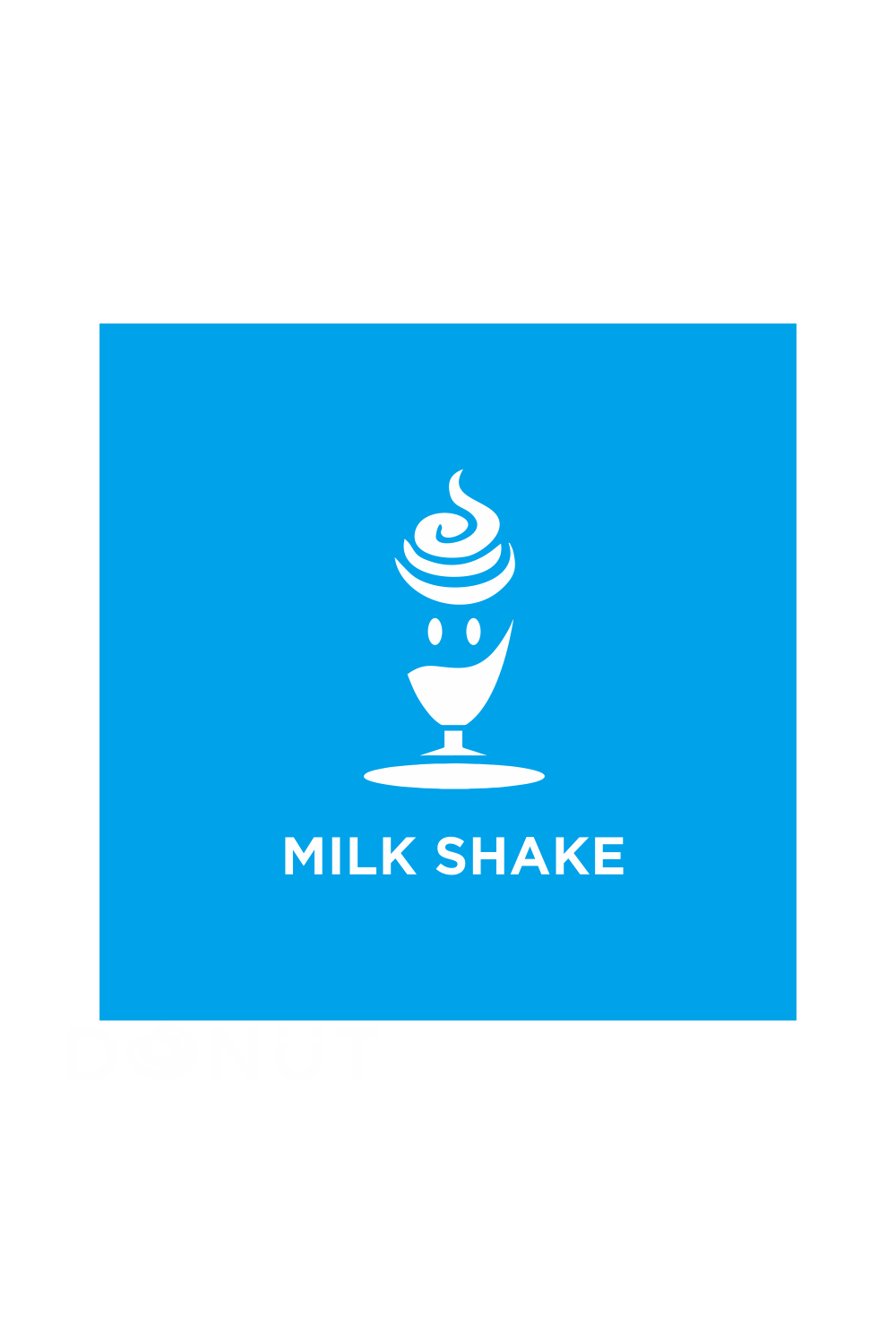 Milkshake vector illustration with glass and blue white shades pinterest preview image.