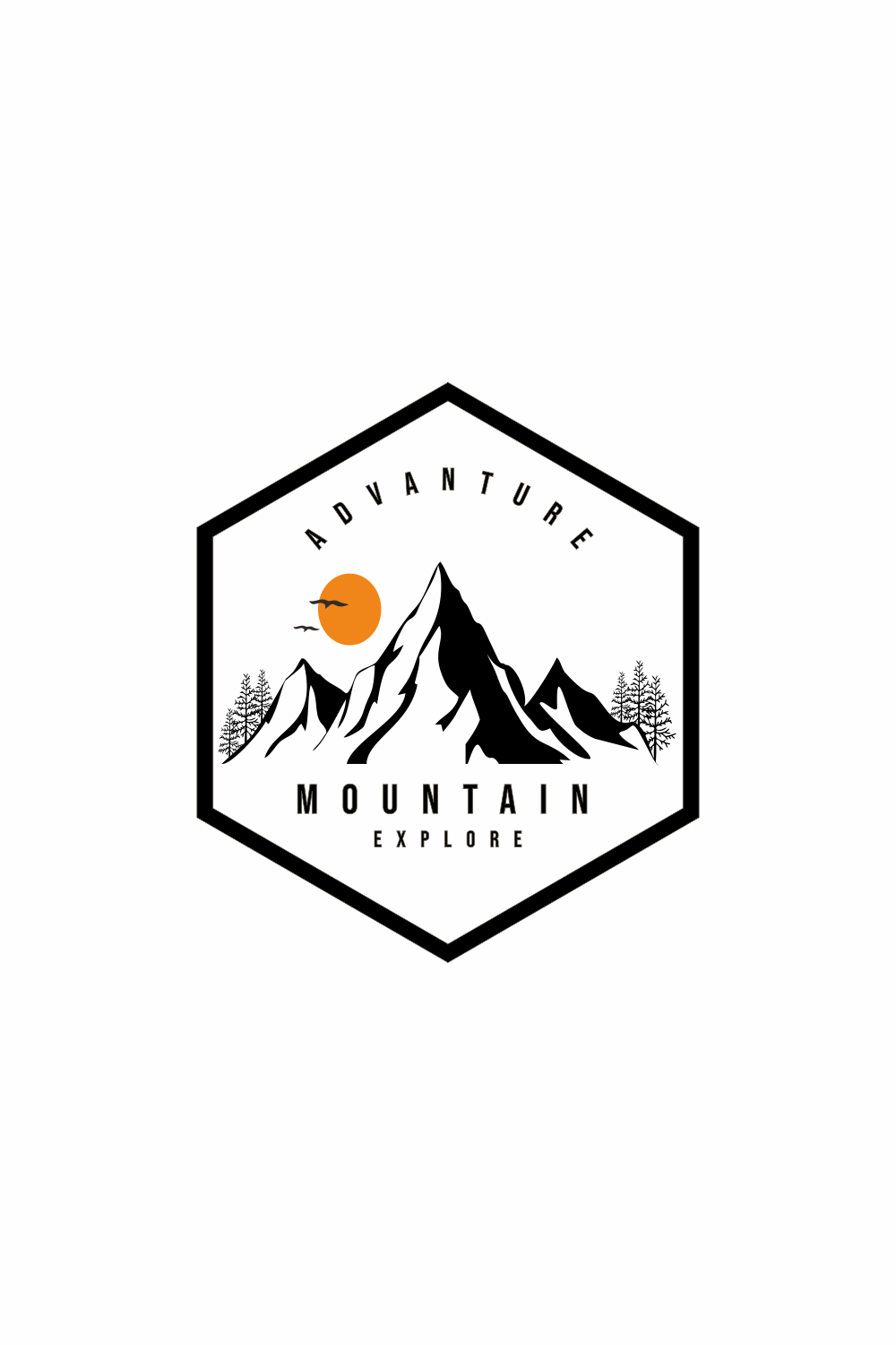 vector mountain and outdoor adventures logo ONLLY 12$ pinterest preview image.