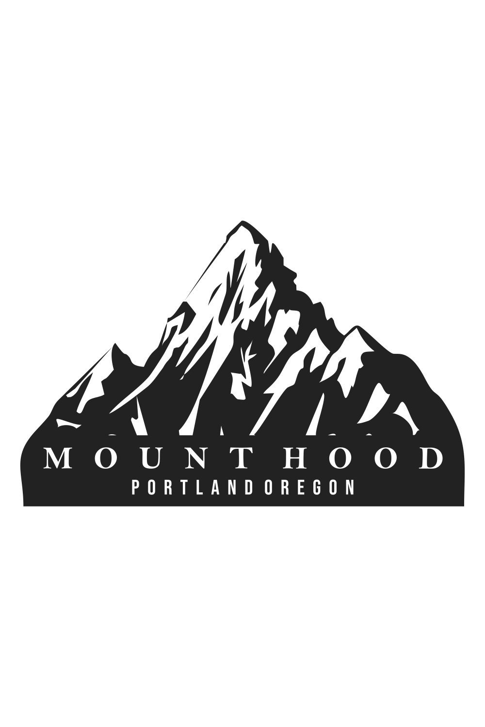 Silhouette of Mount Hood Portland Oregon Mountain logo design pinterest preview image.