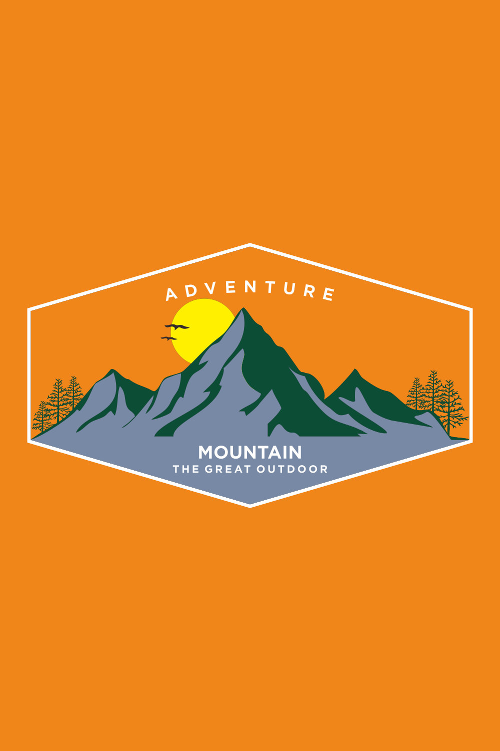 Mountain logo outdoor emblem circle adventure wildlife pine tree forest design, hiking exploration nature pinterest preview image.