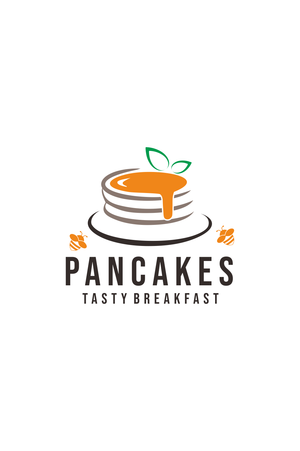 Stack of pancakes with Illustrations in several colors pinterest preview image.