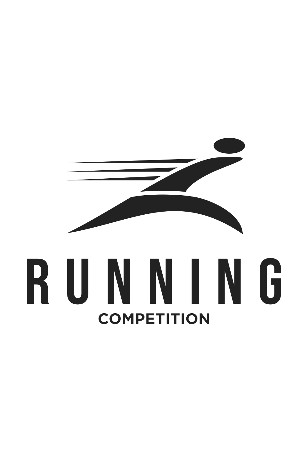 Logo for sporting event with running pinterest preview image.
