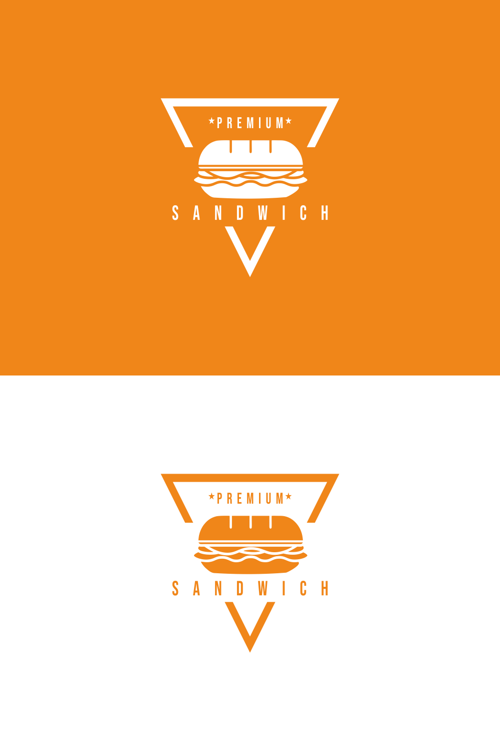 sub submarine sandwich logo icon in light orange color style pinterest preview image.