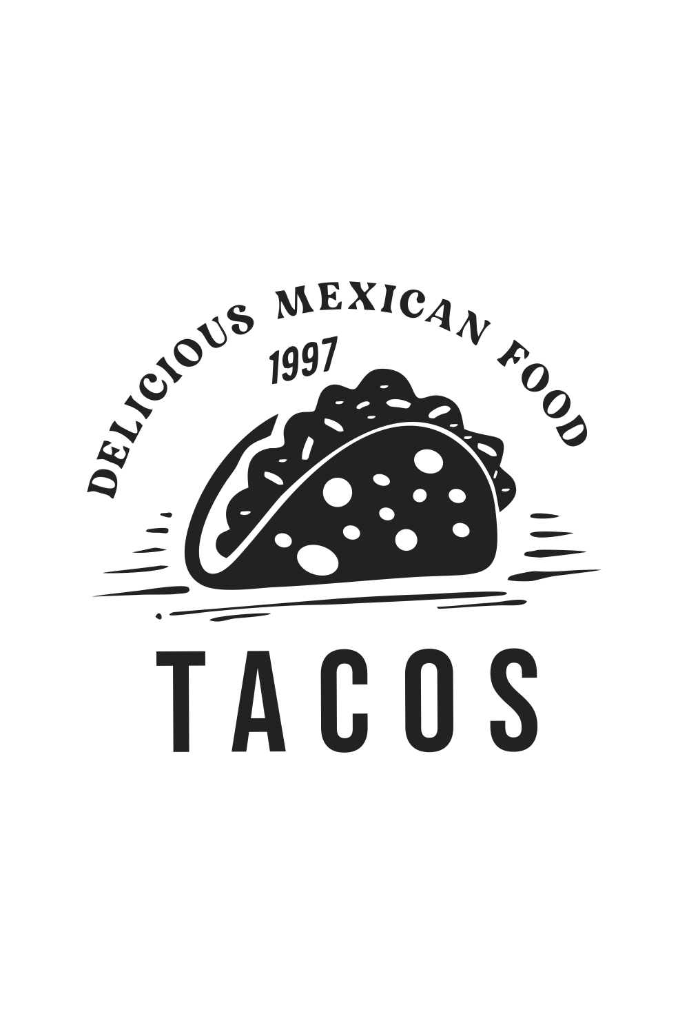 Traditional Mexican Food Tacos Vector Design Illustration pinterest preview image.