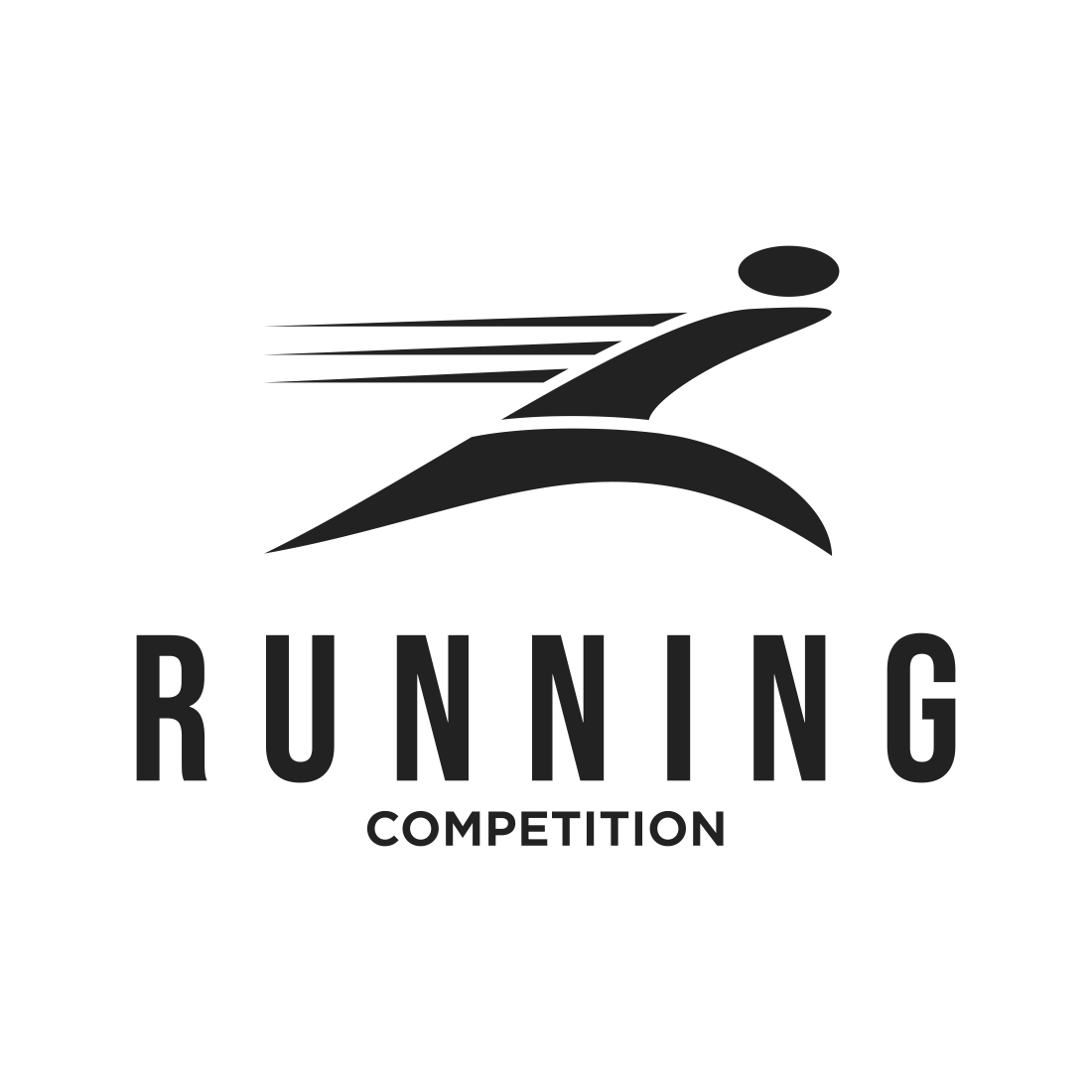 Logo for sporting event with running preview image.