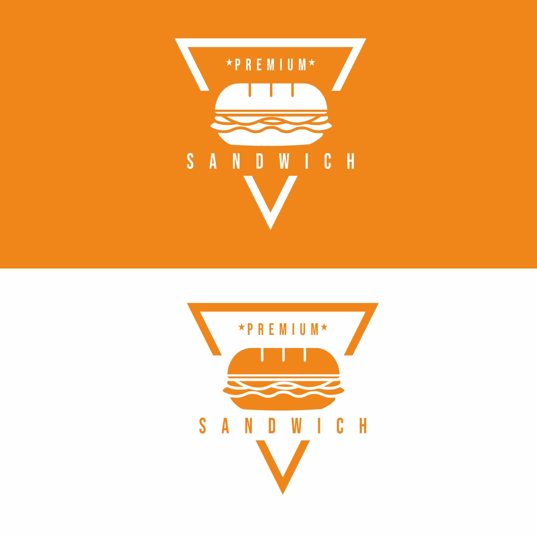 sub submarine sandwich logo icon in light orange color style preview image.
