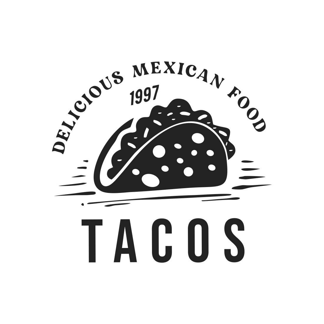 Traditional Mexican Food Tacos Vector Design Illustration preview image.