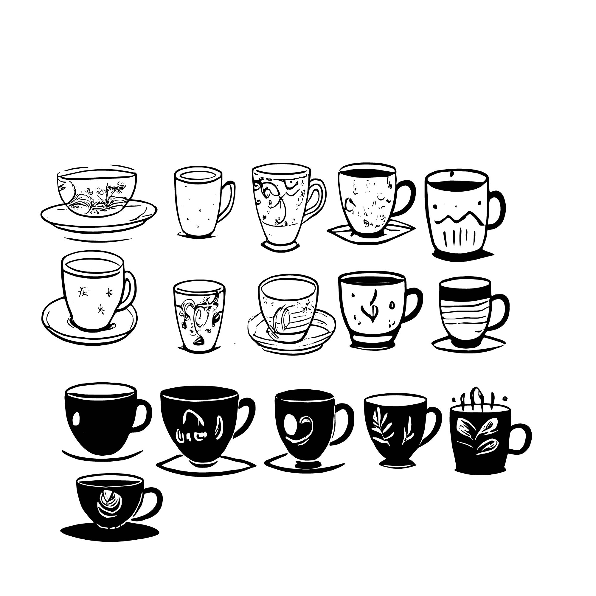 bundles of cup logo design shapes 219