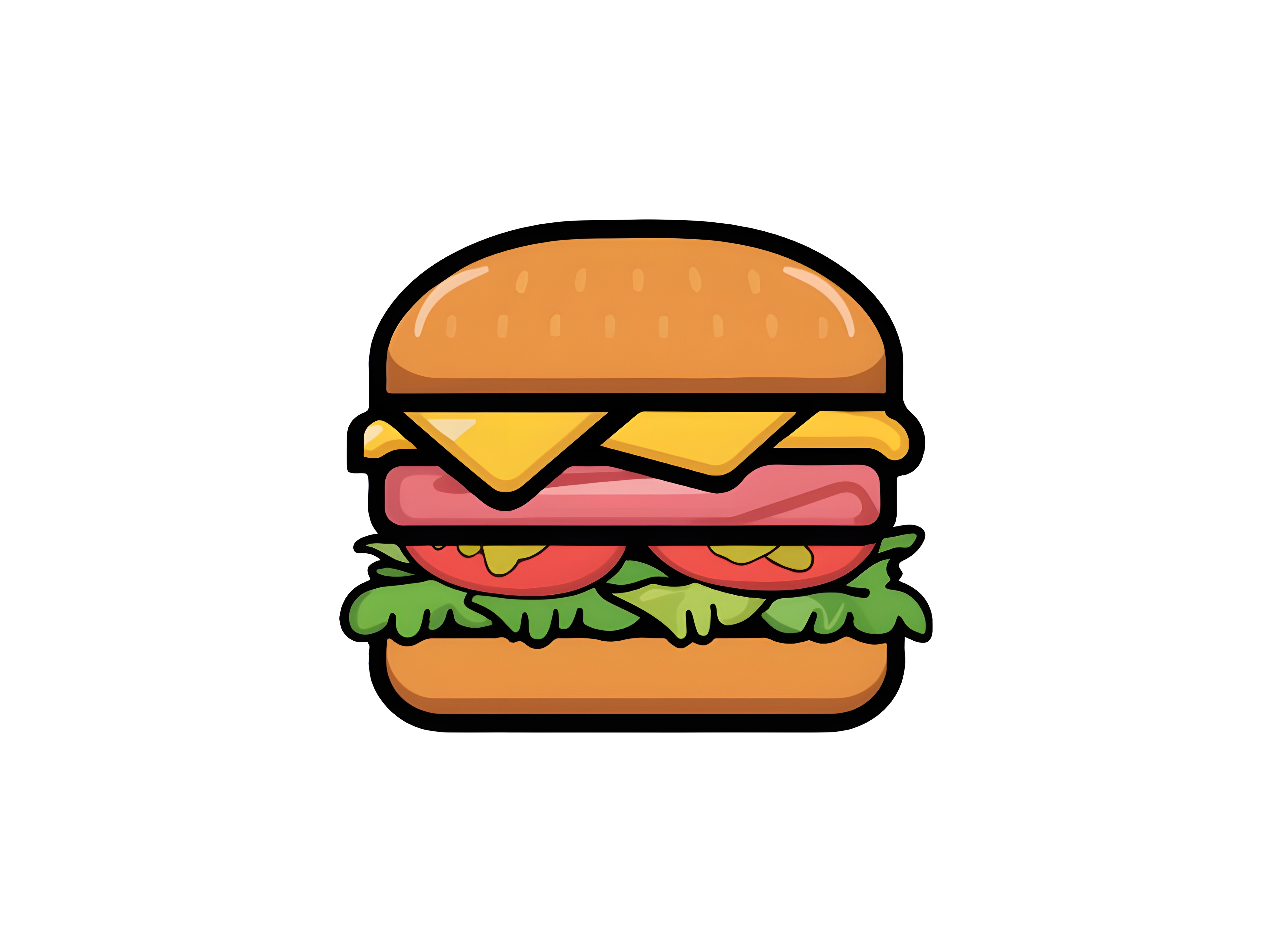 burger icon flat colour 279