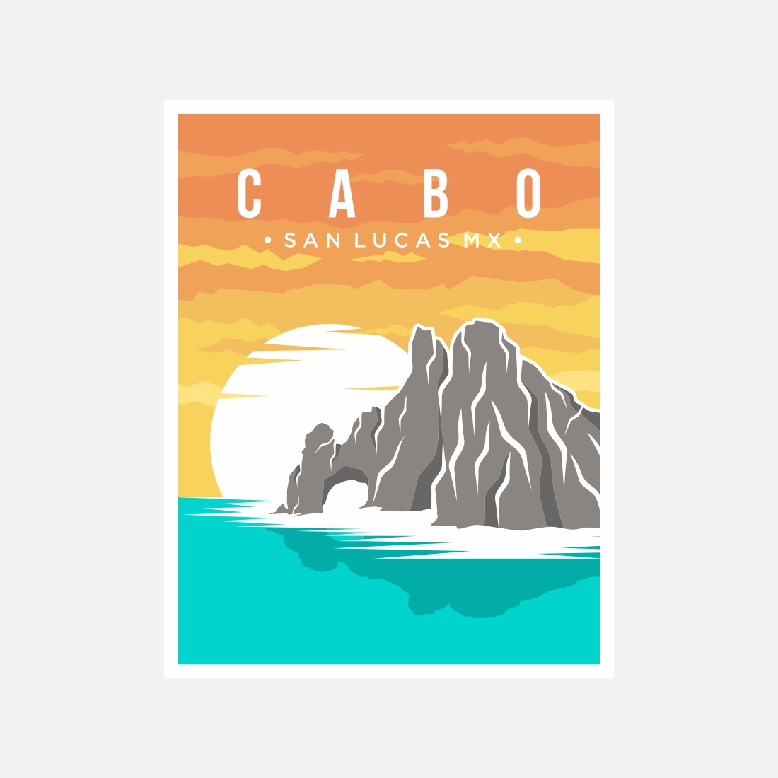 Cabo San Lucas poster vector illustration design – Only $8 cover image.