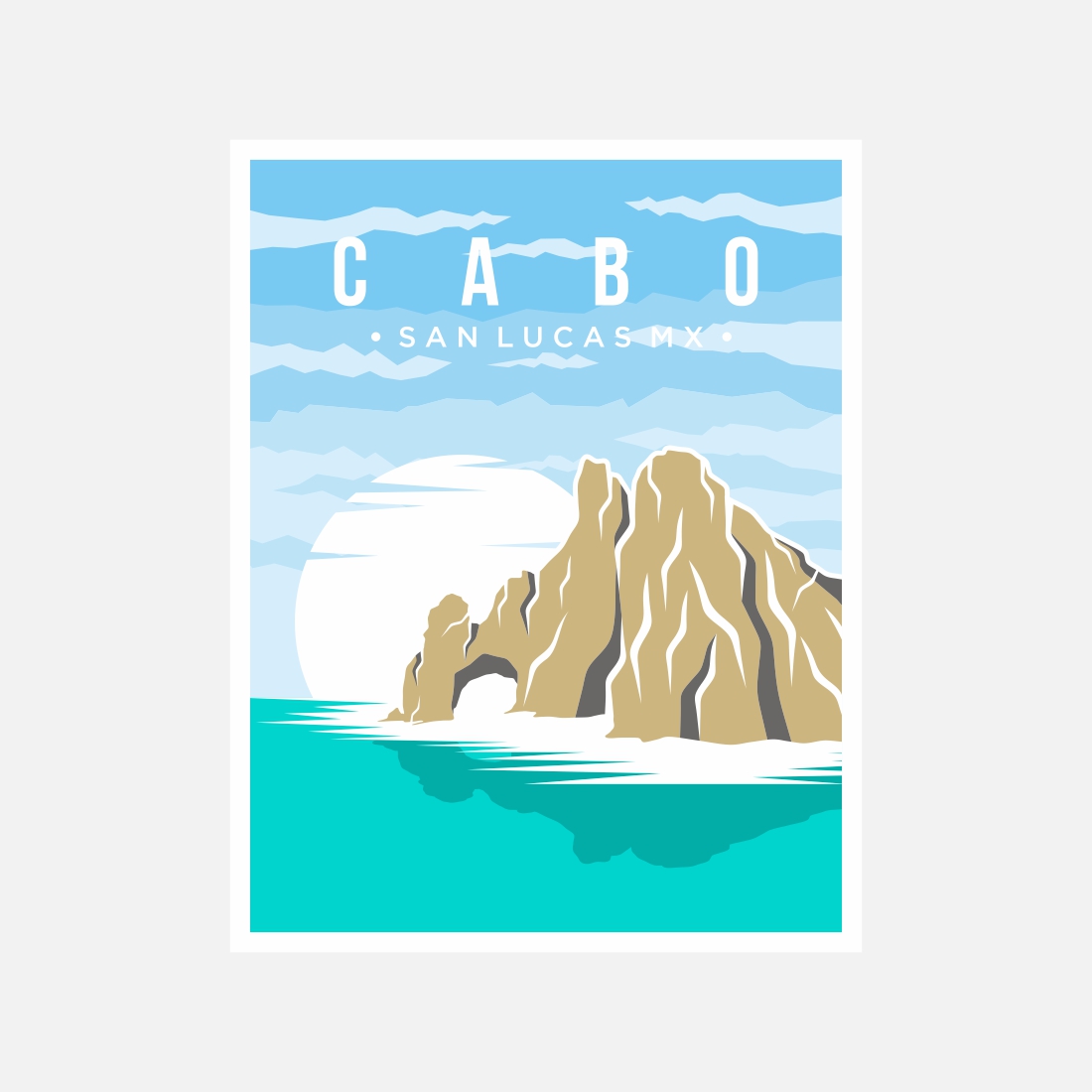 Cabo San Lucas poster vector illustration design – Only $8 preview image.