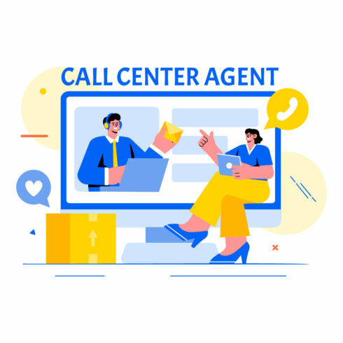 18 Call Center Agent Illustration cover image.
