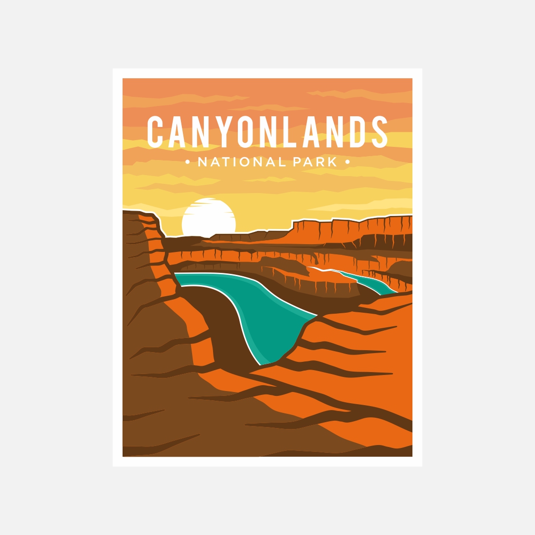 Canyon Lands National Park poster vector illustration design – Only $7 preview image.