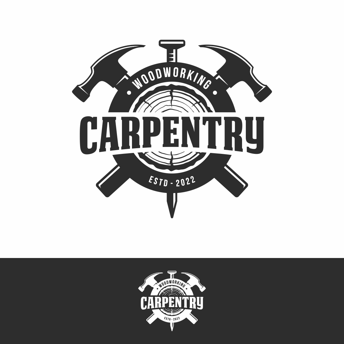 Carpentry vintage logo design template – Only $6 preview image.