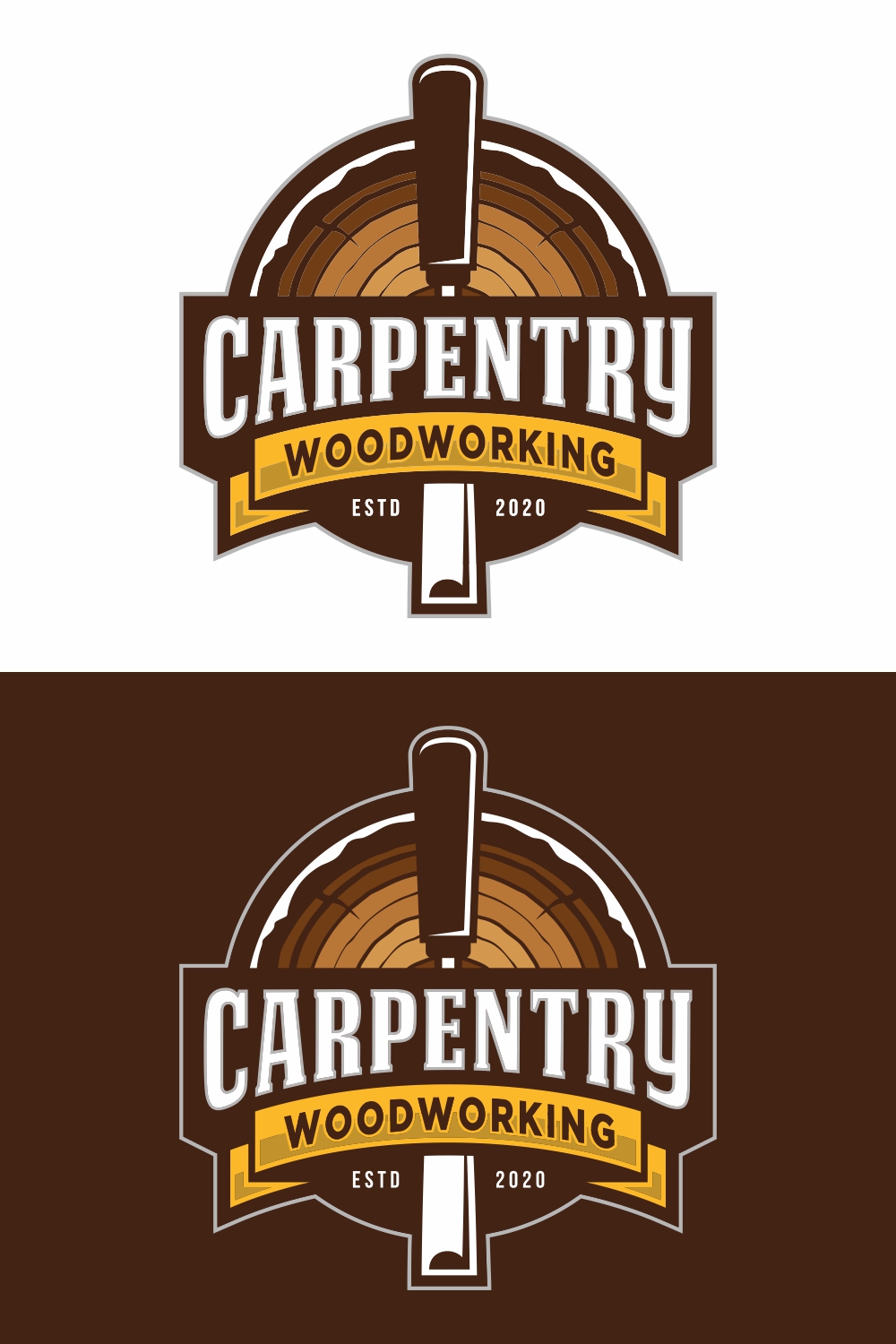 Carpentry Vintage Logo Design Template – Only $6 pinterest preview image.