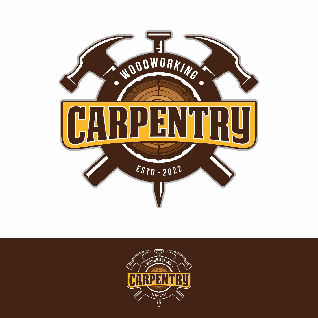 Carpentry vintage logo design template – Only $6 preview image.
