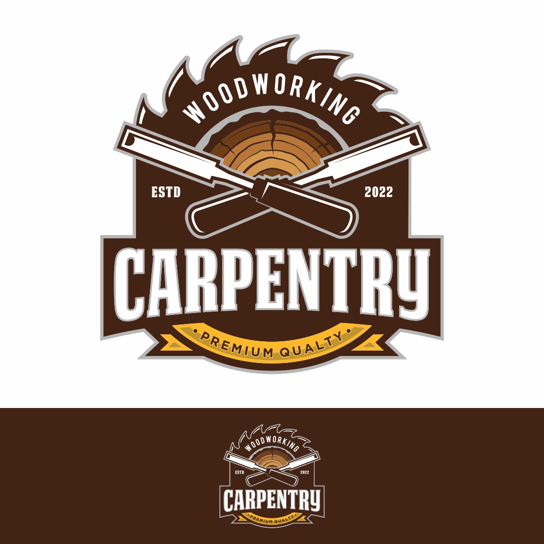 Carpentry Vintage Logo Design Template – Only $6 preview image.