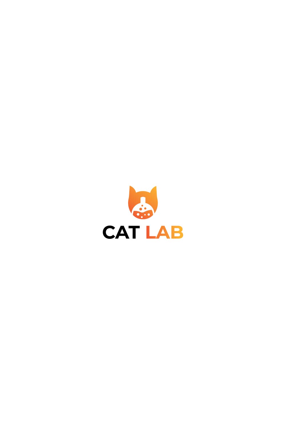 Initial Cat Lab Logo Design Template pinterest preview image.