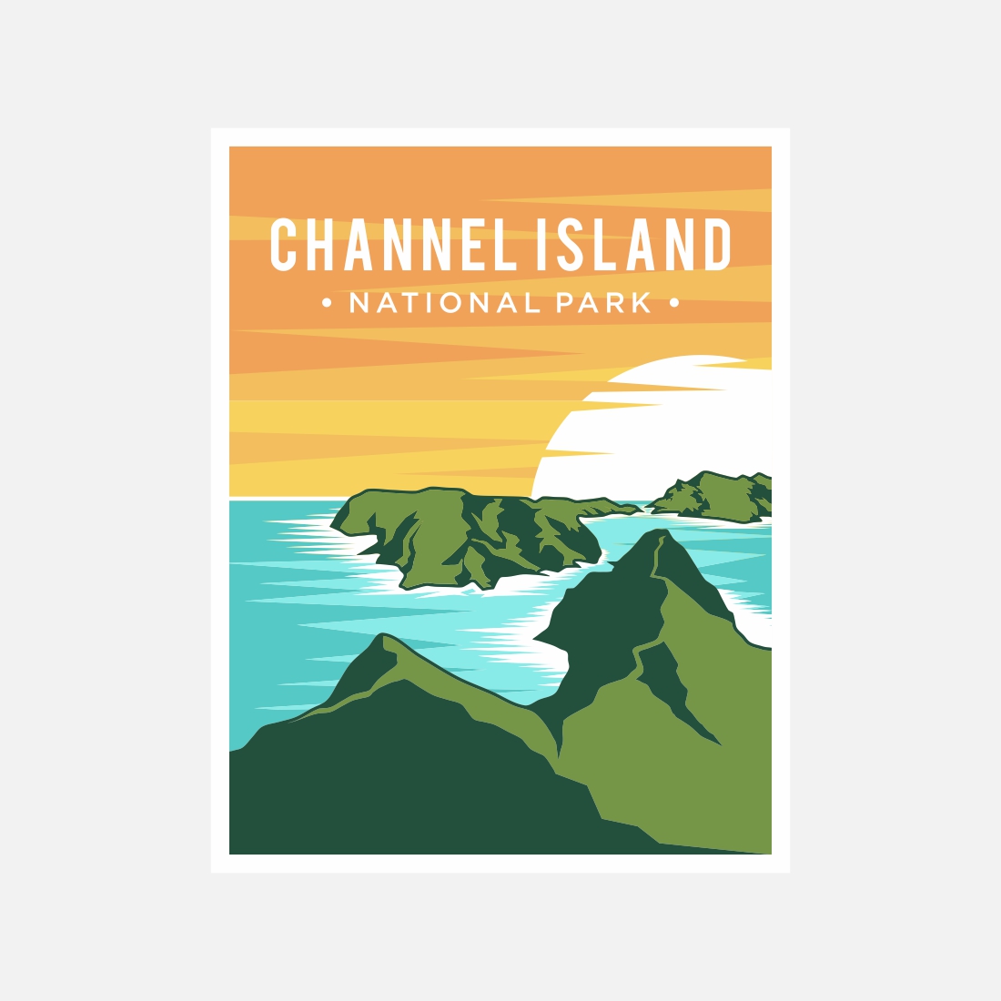 Channel Island National Park poster vector illustration design – Only $6 preview image.