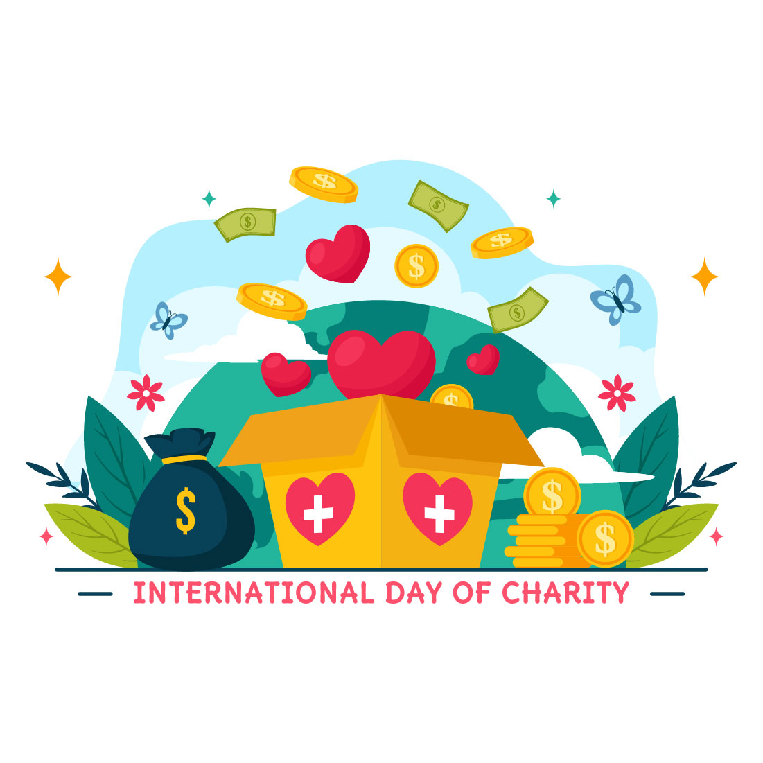 12 International Day of Charity Illustration preview image.