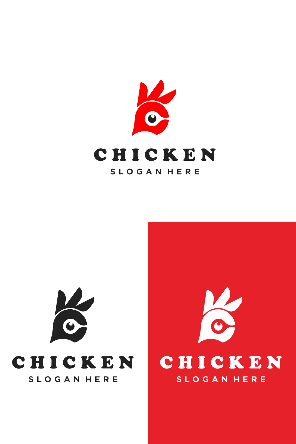 Chicken head logo vector Minimalist logo concept - only 9$ pinterest preview image.