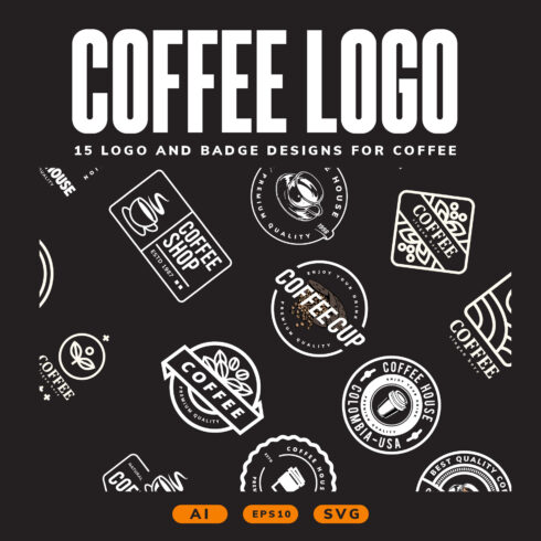 15 coffee logo bundle cover image.