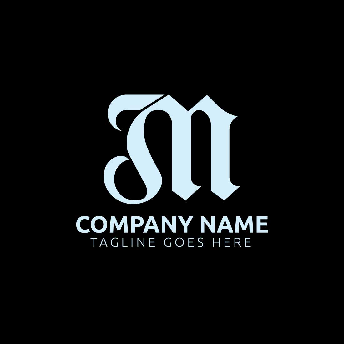 Creative and unique letter JM logo design vector preview image.