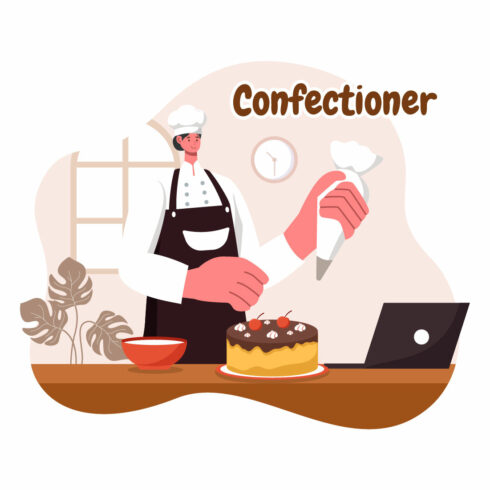 9 Confectioner Vector Illustration cover image.