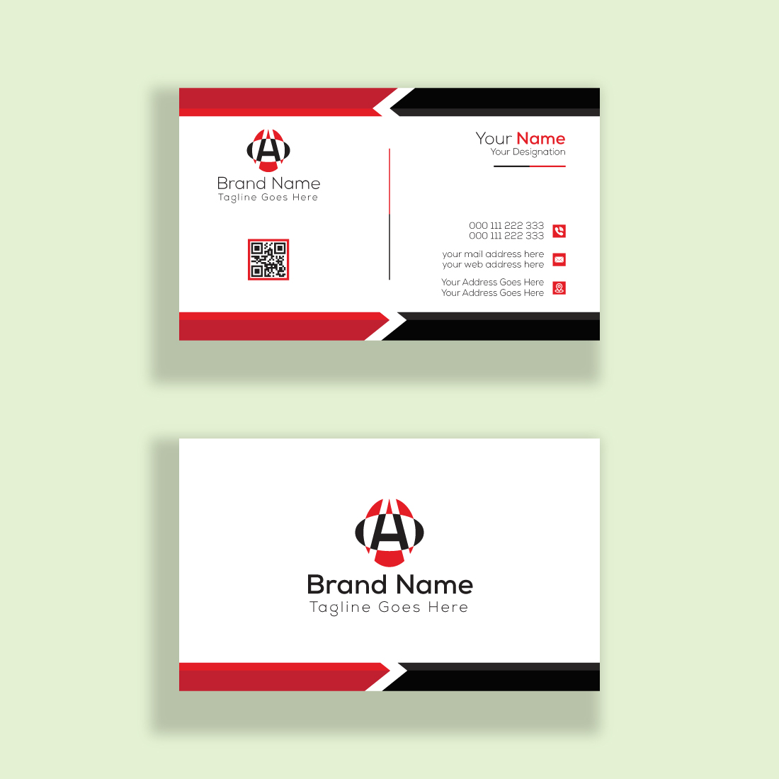 Corporate Business Card Template preview image.