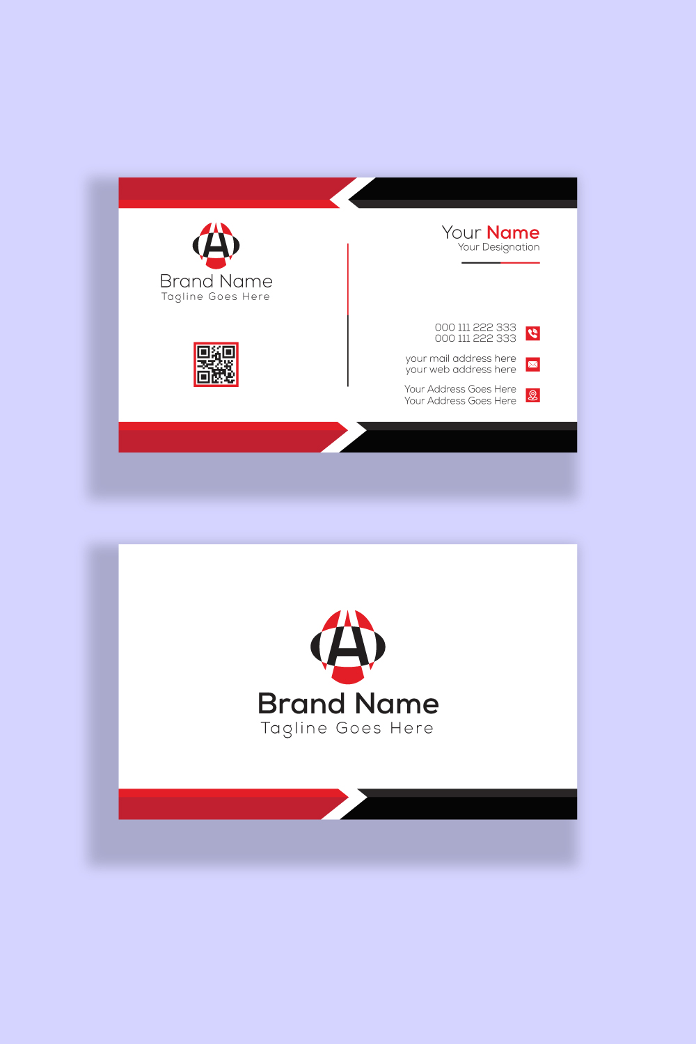 Corporate Business Card Template pinterest preview image.