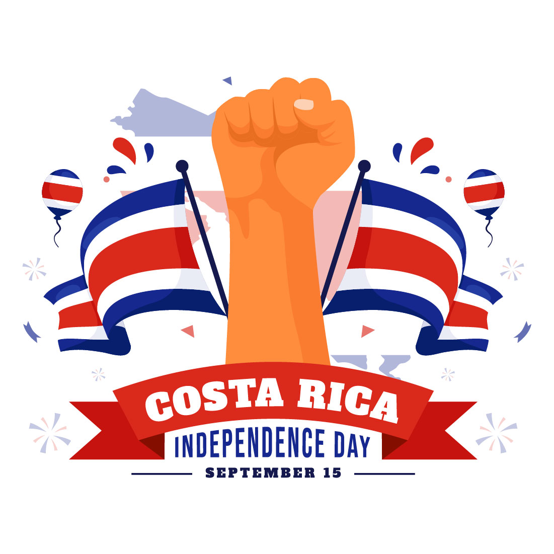12 Independence Day of Costa Rica Illustration preview image.