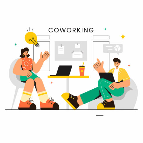 12 Coworking Business Illustration cover image.